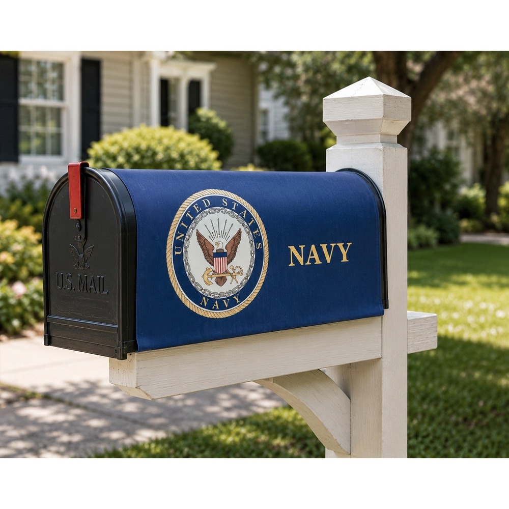 United States Navy Magnetic Mailbox Cover US Navy Seal Patriotic Decor Blue